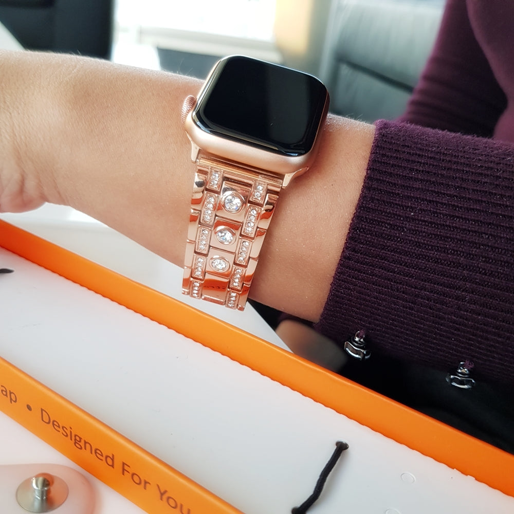 metallic diamond apple watch band