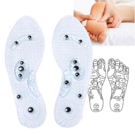 reflexo therapy with pair of magnetic gel insoles