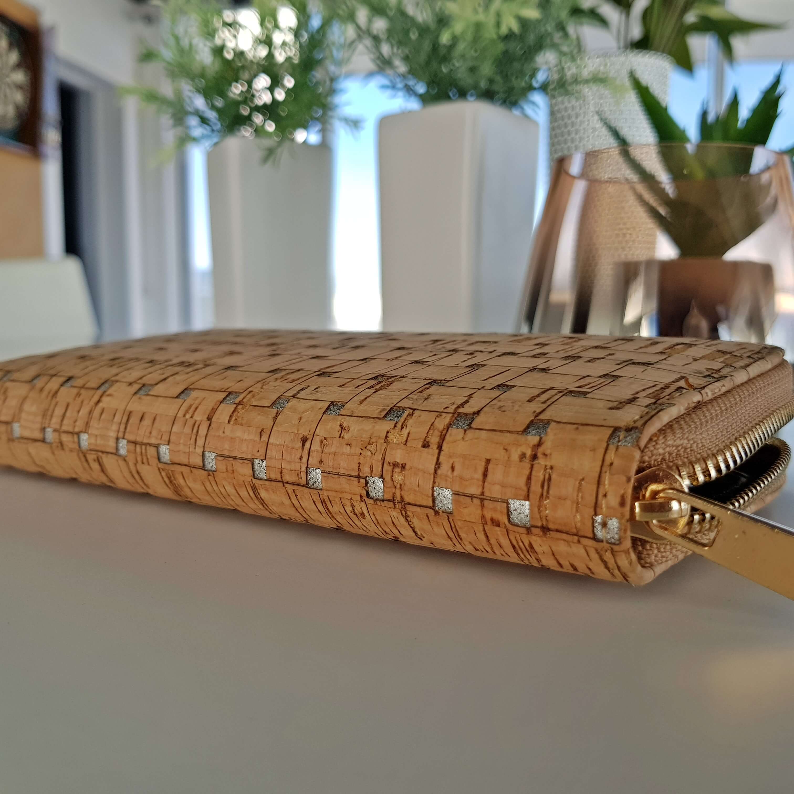 Silver Cork Hard Wallet