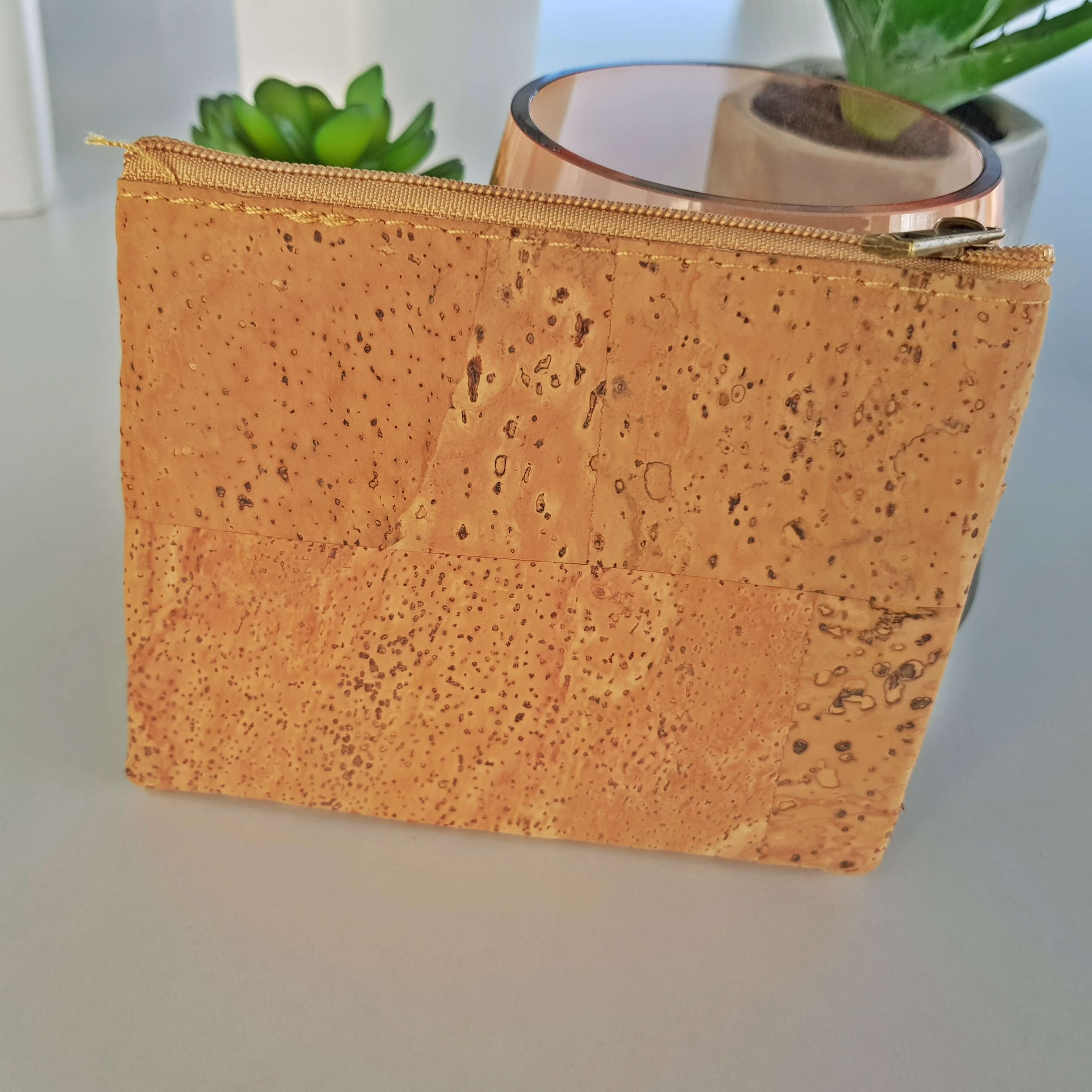 White Grid Coin Cork Wallet