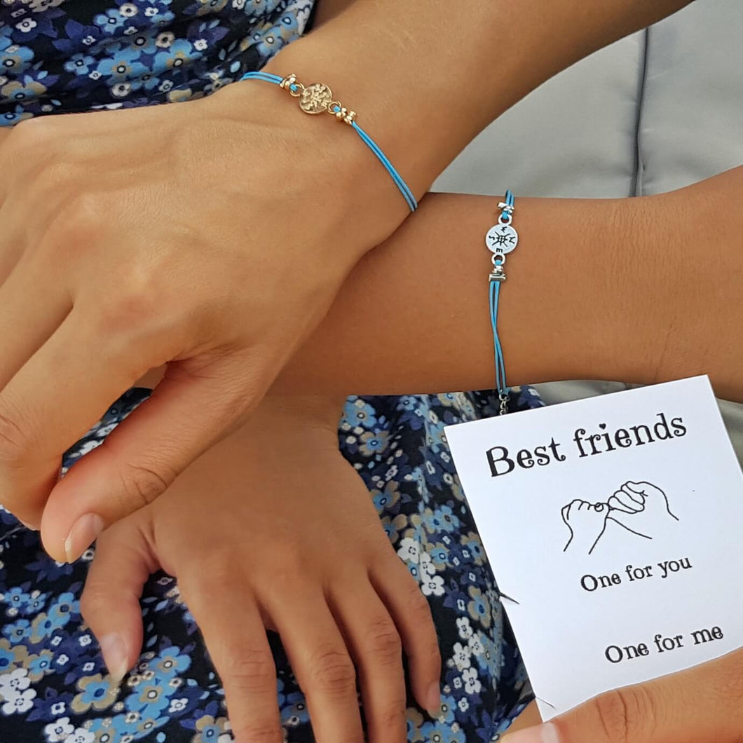 girls with Best Friends Gift Card Bracelets on their wrists