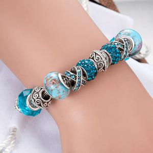 Blue Crystal Charm Bracelet