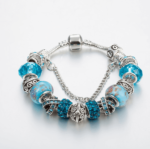 Blue Crystal Charm Bracelet