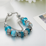 Blue Crystal Charm Bracelet