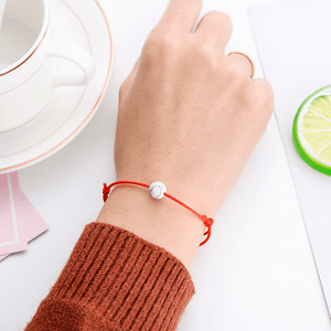 Lava Stone Card Red String Bracelet