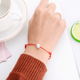 Lava Stone Card Red String Bracelet