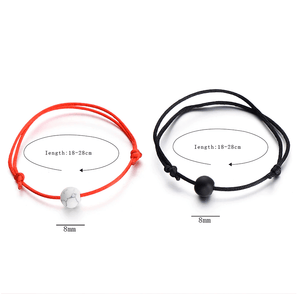 Red string and black string natural stone pair of bracelets