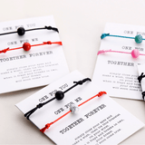 Red string and black string natural stone pair of bracelets