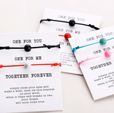 Red string and black string natural stone pair of bracelets