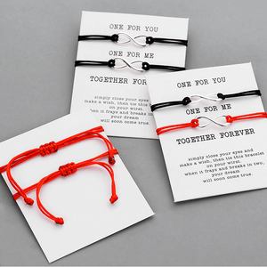 Together Forever thank you card bracelet pair