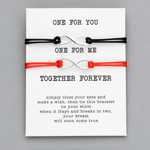 One for you one for me thank you card bracelet