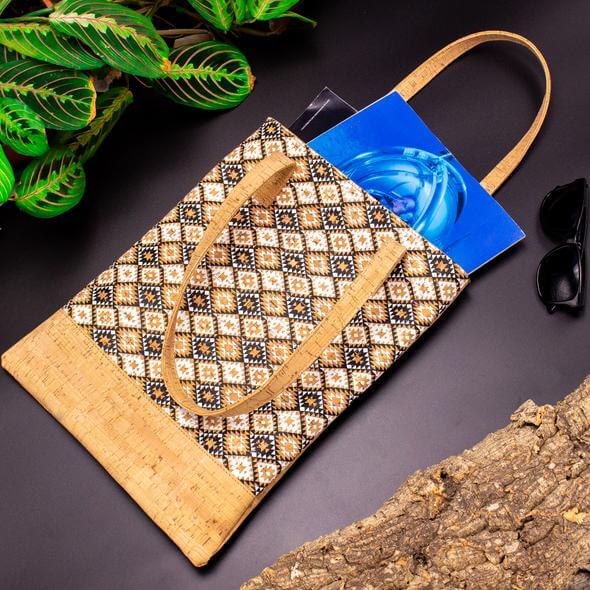 vegan leather cork tote