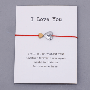 I Love You Double Heart Bracelet Gift Card dimensions