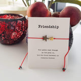 Hematite Double Star Friendship Card Bracelet