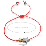 Gold And Black Hematite Double Star Friendship Card Bracelet