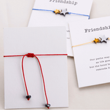 Gold And Black Hematite Double Star Friendship Card Bracelet