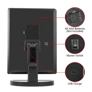 back of the led mirror with power options