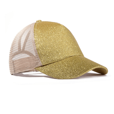 Golden glitter Ponytail baseball cap