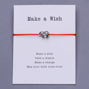 make a wish retro elephant card bracelet
