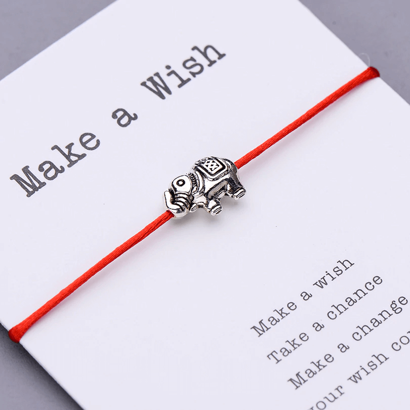 retro elephant card bracelet close up